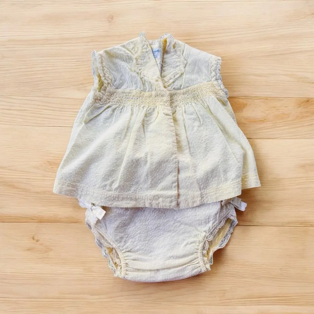 Darling Vintage Alexis Handi Panti Baby Girl’s Yellow Top & Diaper Cover Medium